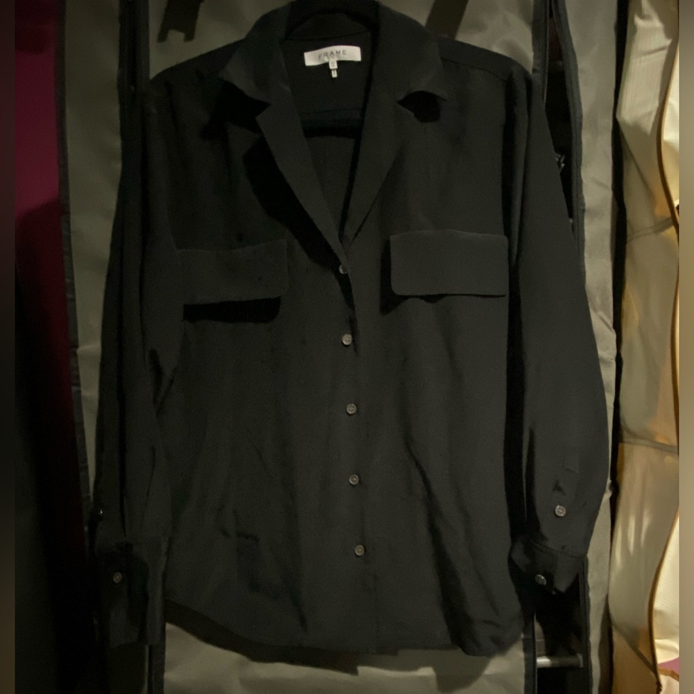 Frame Black Casual Button‎ Down Shirt - Picture 2 of 6